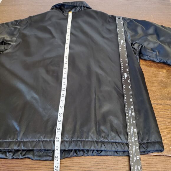 GAP Men's Bomber Sherpa Blk Coach Jacket Sz M Snap Closure‎ Buttons Slat Pockets - Picture 10 of 16